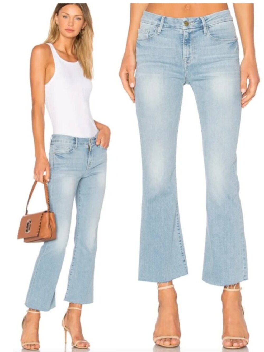 FRAME Le Crop Mini Boot jeans in the Garrn wash size 27